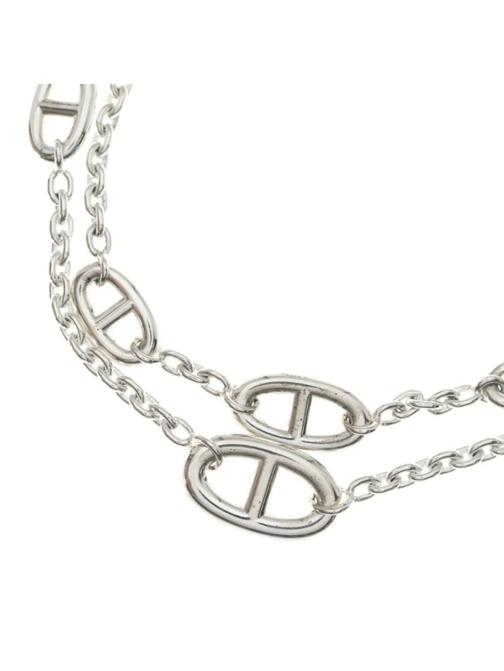 Hermes Chaine D'ancre Farandole 160 Necklace Long Silver
